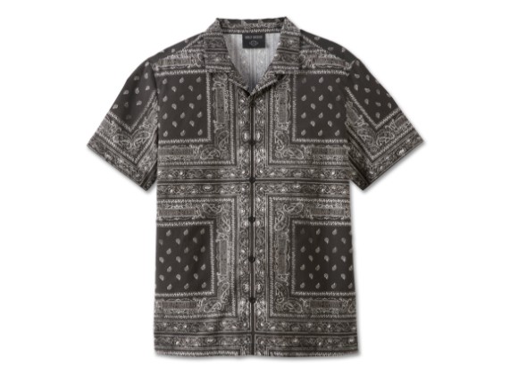 96861-23VM/000M, SHIRT-WOVEN,BLACK PRINT