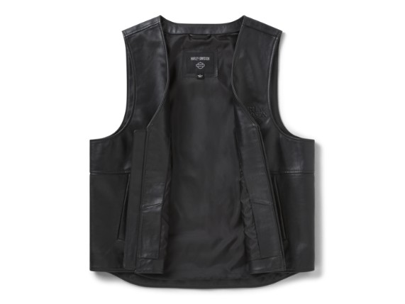 97000-26VM/000M, VEST-LEATHER,BLACK