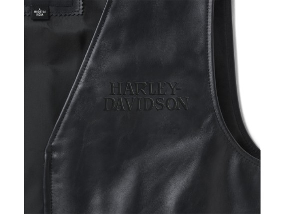 97000-26VM/000M, VEST-LEATHER,BLACK