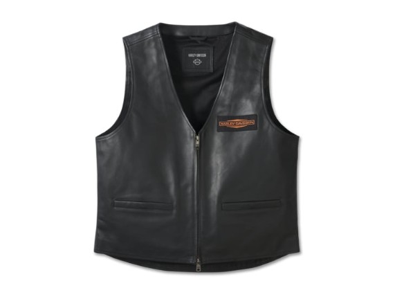 97001-25VM/000M, VEST-LEATHER,BLACK