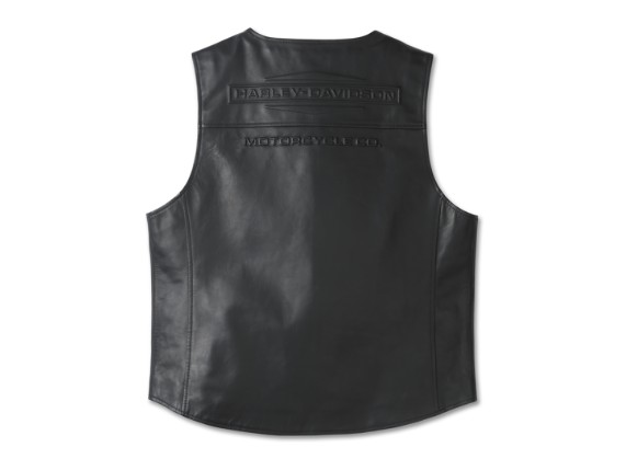 97001-25VM/000M, VEST-LEATHER,BLACK