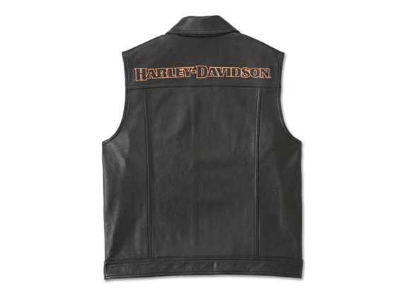 97031-24VM/000M, VEST-LEATHER,BLACK