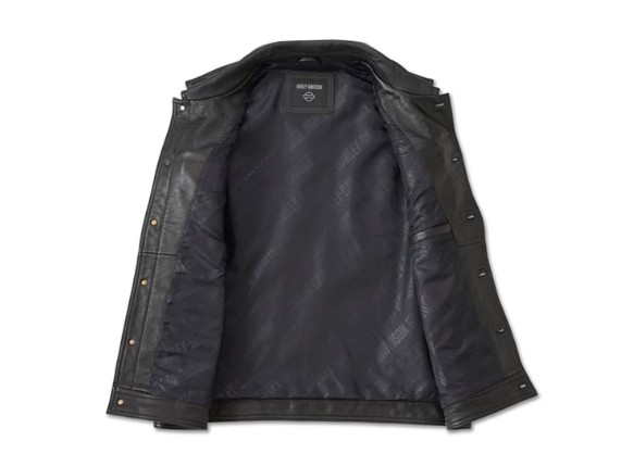 97031-24VM/000M, VEST-LEATHER,BLACK