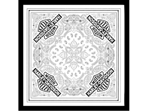 97697-25VX, BANDANA-WOVEN,OFF WHITE