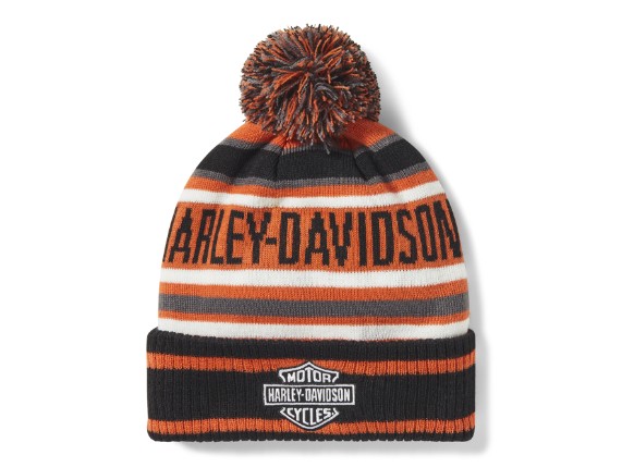 97773-25VX, BEANIE-KNIT,ORANGE/BLACK