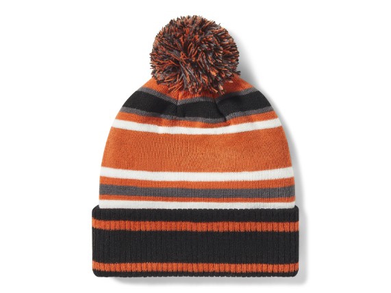 97773-25VX, BEANIE-KNIT,ORANGE/BLACK