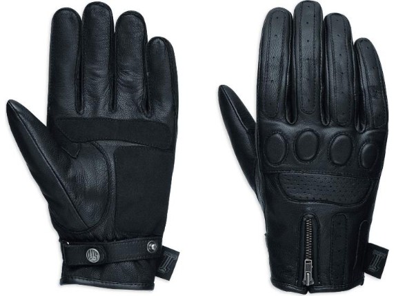 98367-17EM/000L, GLOVE-BL,F/F,1SKULL,LTHR,MENS,
