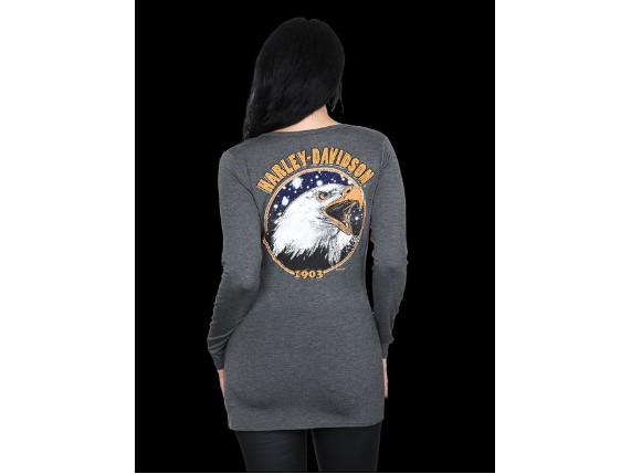 HT4739GRY-XS, Damen Longsleeve "Harley Proud"