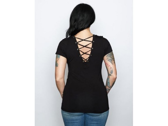 HT4935BLK-XS, Damen Shirt ''Ride the Line''