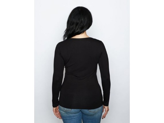 HT4940BLK-XS, Damen Longsleeve ''Ripple Block''