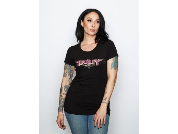 HT4956BLK-XS, Damen T-Shirt ''Titlecard''