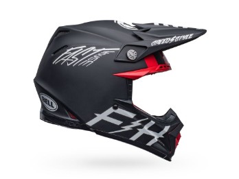 Moto-9S Flex Helmet Fasthouse Tribe Matte/Gloss Black/White