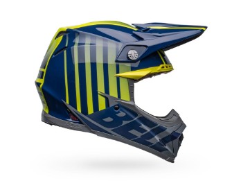 Moto-9S Flex Helmet Sprint Matte/Gloss Dark Blue/Hi-Viz Yellow