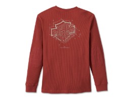 Bar & Shield 3D Long Sleeve T-Shirt für Herren - Russet Brown