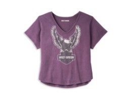 T-Shirt Eagle mit V-Ausschnitt, Lila