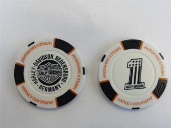 Pokerchip weiß/schwarz/orange