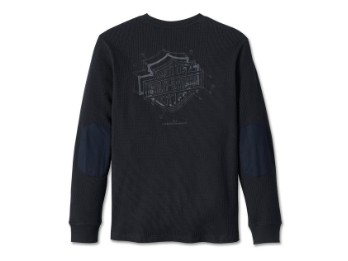 Bar & Shield 3D Long Sleeve T-Shirt für Herren - Black