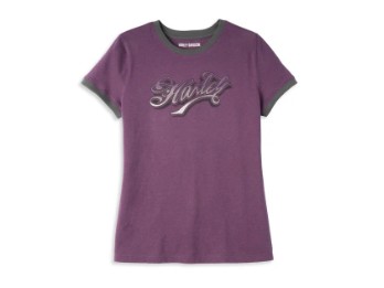 Script Font Heather Ringer Tee