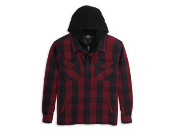 SHIRT-WOVEN,RED PLAID