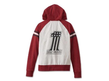 Lady Hoodie Red Colourblock