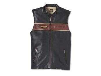 Leather Vest-120TH Black