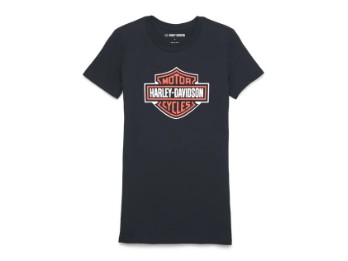 Stratman Damen T-Shirt w Backprint Bar & Shield