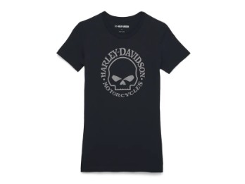 Damen T-Shirt Skull Graphic Schwarz 