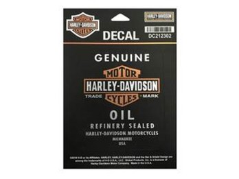 Decal,Genuine Oil, SM, Matt Black 3 1/2"W x 4 1/8"H