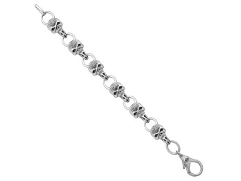 H-D Steel Skull&Flame Chain Bracelet