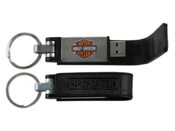 Keychain,Harley-Davidson, Metal USB w/Leather Case 8GB
