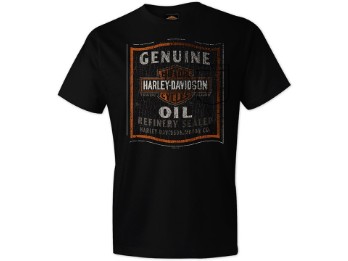 Herren T-Shirt w Backprin Oil Can Poc Pocket T BK