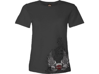 Damen T-Shirt w Backprint R004339 grau