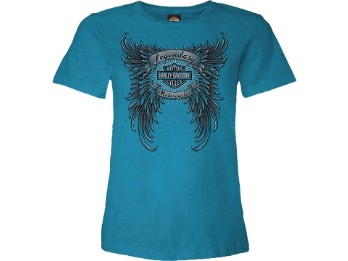 Damen T-Shirt w Backprint blau R004341