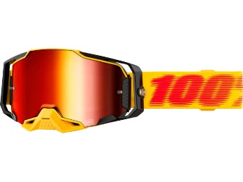 100% Armega Motocross & Enduro Brille Gelb/Schwarz, verspiegelt