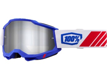 100% Accuri 2 Motocross & Enduro Brille Blau/Weiß/Rot
