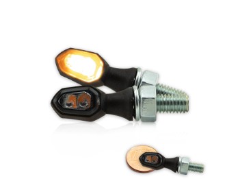HS-Motoparts LED-Blinker Vision, schwarz getönt, ABS, M6 Gewinde