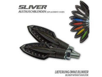HS-Motoparts Austauschblende für LED-Blinker Sliver