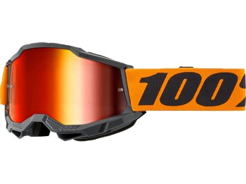 100% Accuri 2 Motocross & Enduro Brille Grau/Orange, verspiegelt