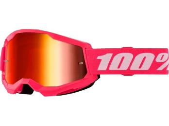 100% Strata 2 Motocross & Enduro Brille – Pink / Rot verspiegelt