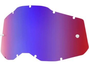 100% Ersatzglas Accuri 2, Racecraft 2 & Strata 2 Blau/Rot verspiegelt