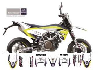 Husqvarna GST Berlin Dekor 701 Enduro / Supermoto weiß-blau