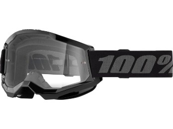 100% Strata 2 Motocross & Enduro Brille Schwarz, klar