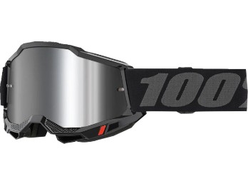 100% Accuri 2 Motocross & Enduro Brille Schwarz, verspiegelt