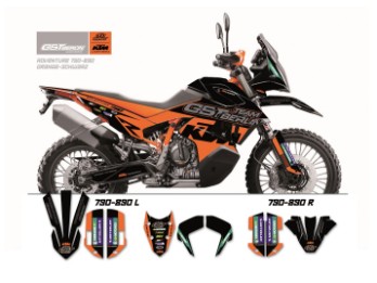 KTM GST Berlin Dekor 790-890 Adventure schwarz-orange