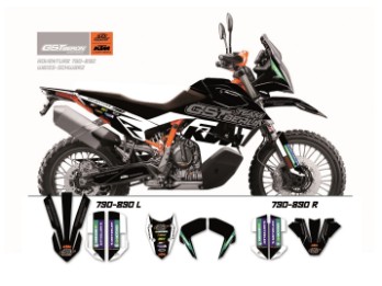 KTM GST Berlin Dekor 790-890 Adventure schwarz-weiß
