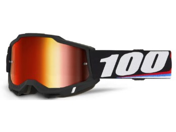 100% Accuri 2 Motocross & Enduro Brille Schwarz matt, verspiegelt