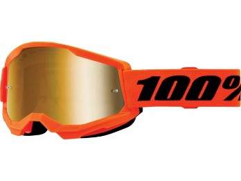100% Strata 2 Motocross Brille orange verspiegelt