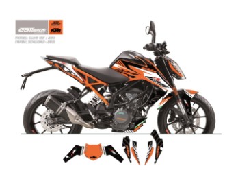 KTM GST Berlin Dekor 125-390 Duke orange-weiß-schwarz