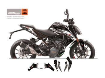 KTM GST Berlin Dekor 125-390 Duke schwarz-weiß-grau