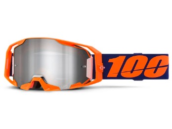 100% ARmatic Motocross & Enduro Brille Orange/Blau, verspiegelt